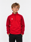 1/4 rennd æfingapeysa fyrir þau yngstu (4XS-XS) - Rauð eða svört - Veldu félagsmerki