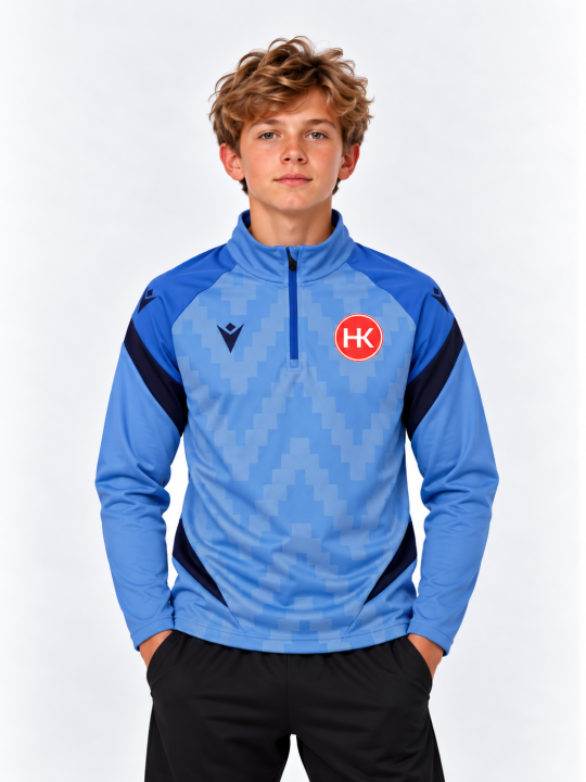 Youthful Athlete in Blue HK Training Top